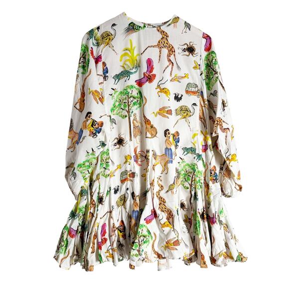 Rhode Ella Jungle Print Boho Long Sleeve A-Line Mini Dress Size XS - Picture 4 of 15